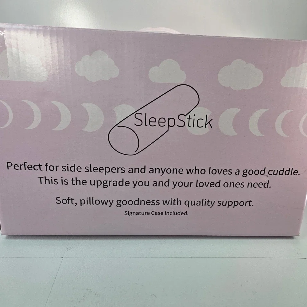 SleepStick‎ Fiber Core Body Pillow Lavender Dream Lyocell Case 39.5x16.5 New